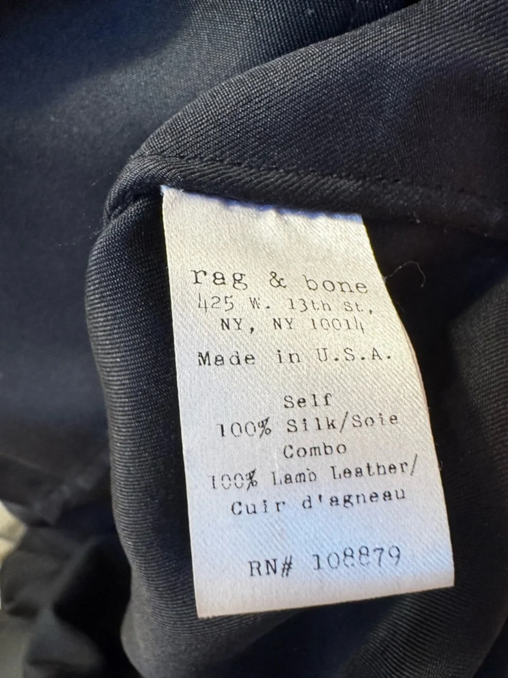 rag & bone Black Shirt with Faux Leather Collar - Picture 4 of 4